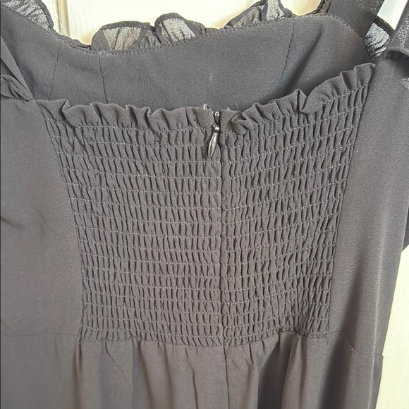 o.p.t. // Toile de Jouy Ruffle Hem Elegant Black Dress - Picture 7 of 10